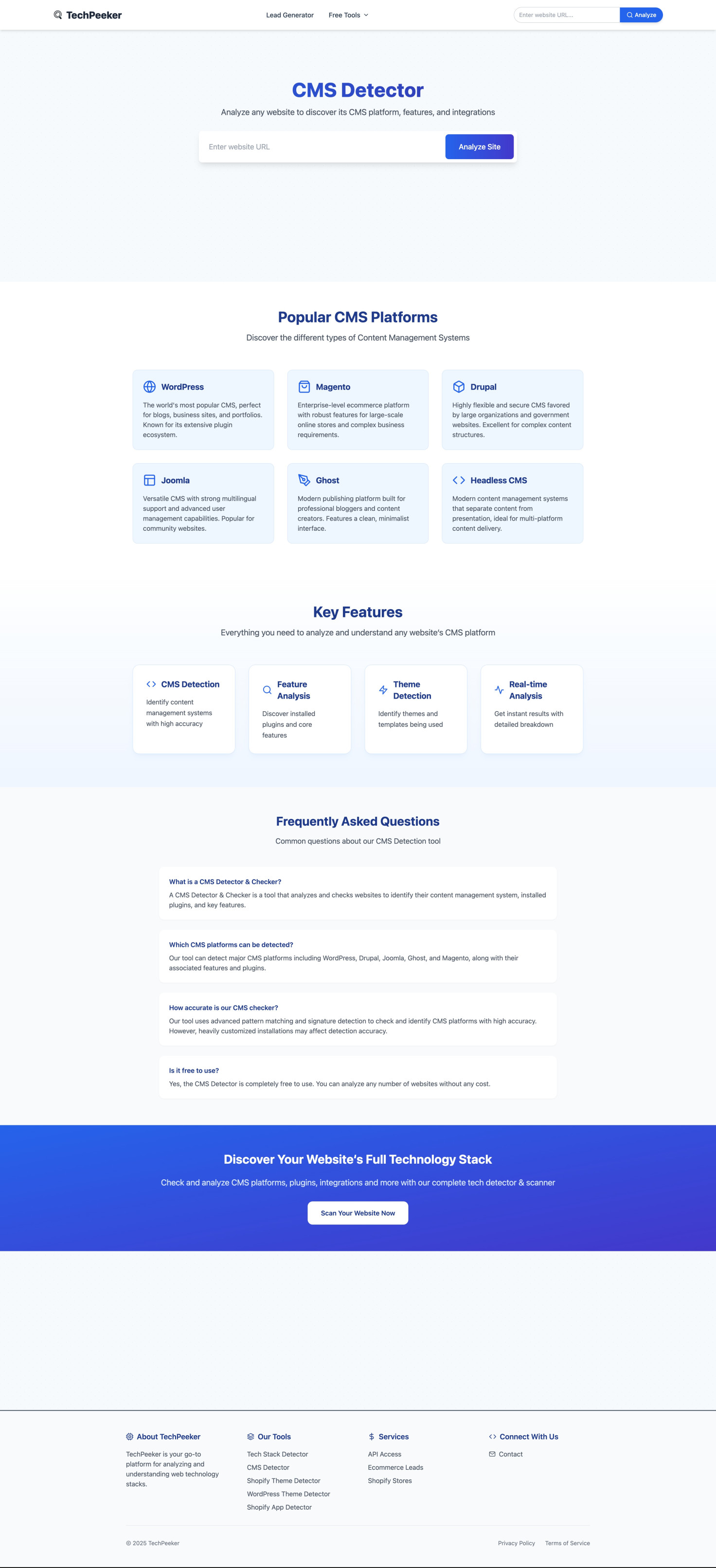 Free CMS Detector