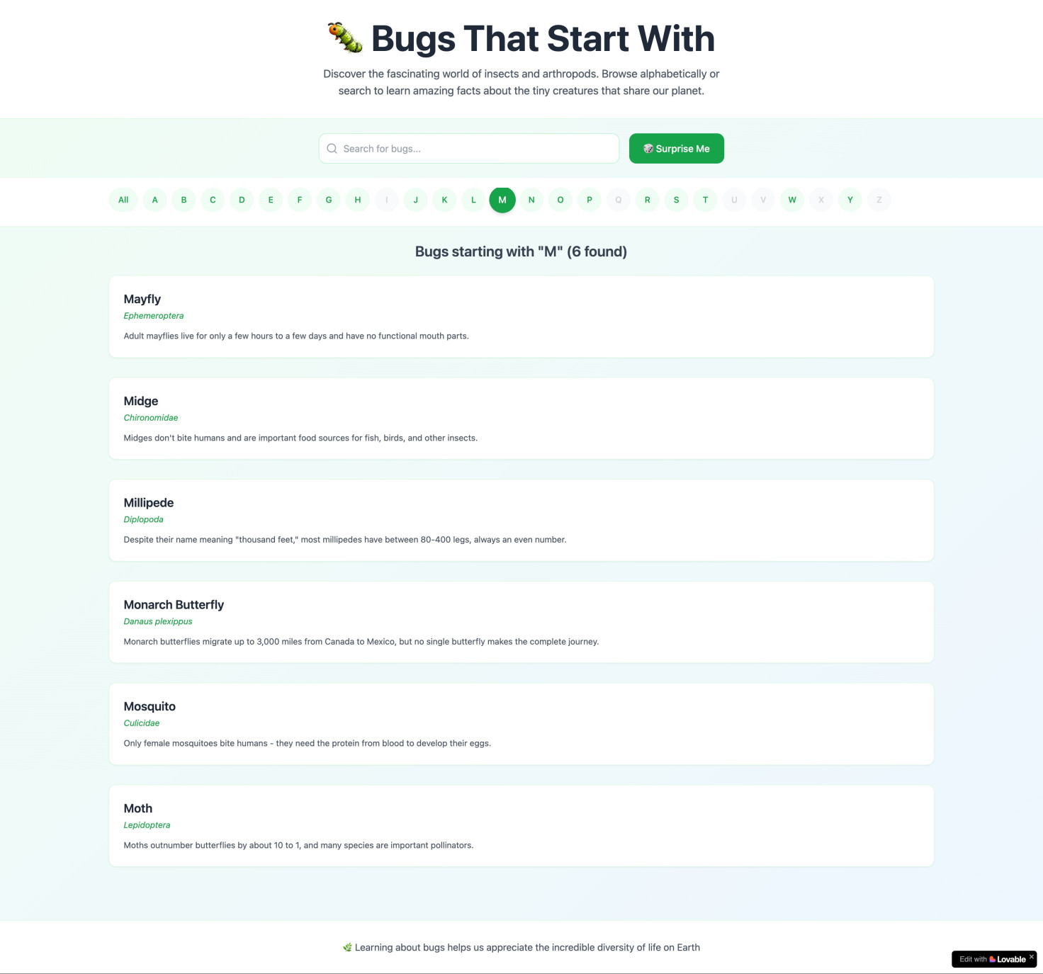 Bugs That Start With