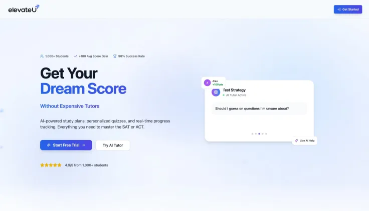 Adaptive SAT/ACT prep powered by AI