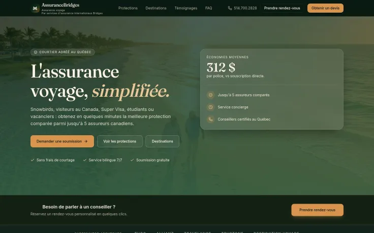 Assurance voyage Bridges