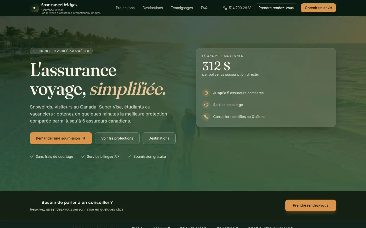 Assurance voyage Bridges