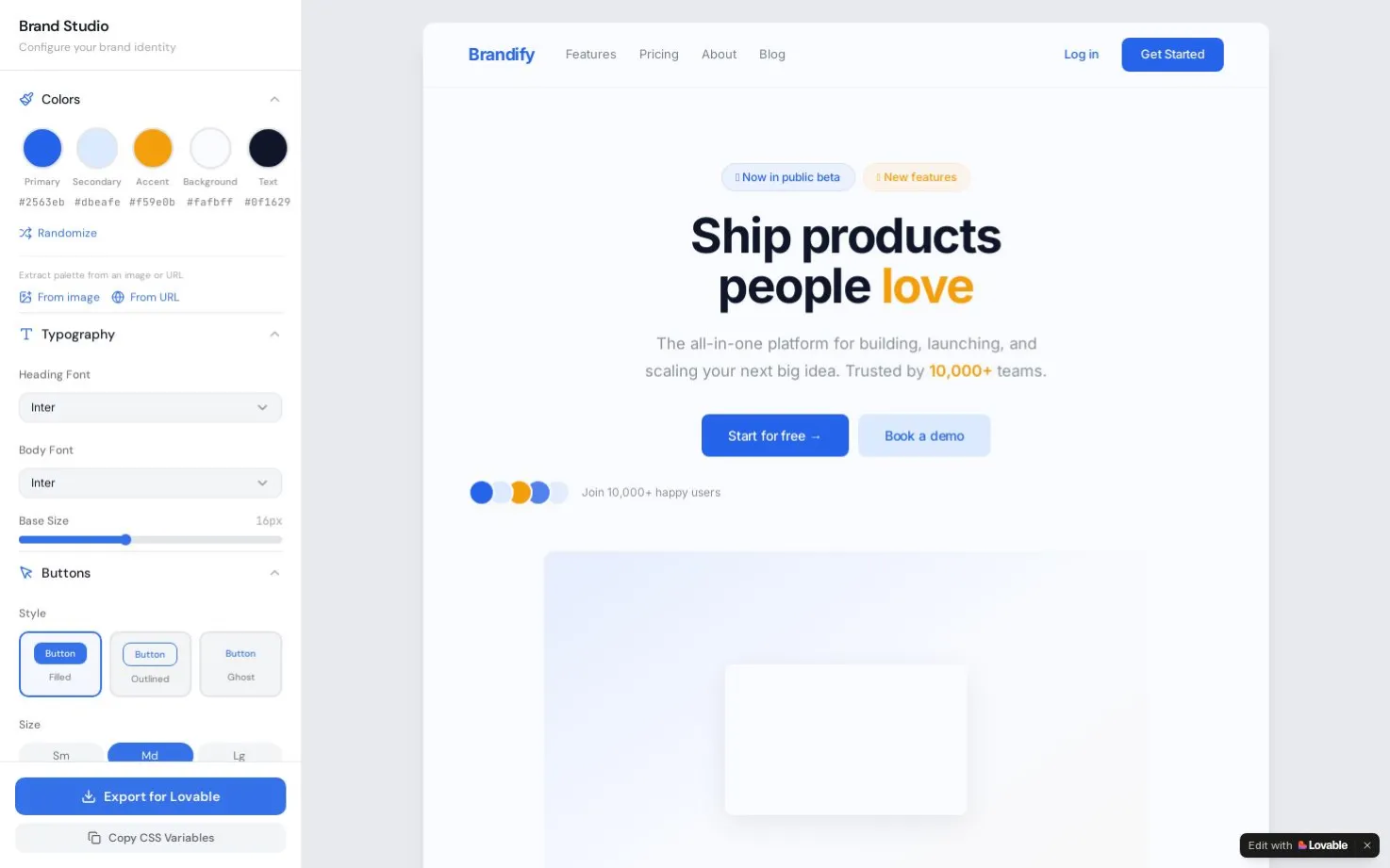 Brand Studio for Lovable