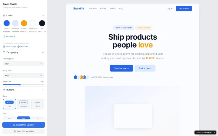 Brand Studio for Lovable