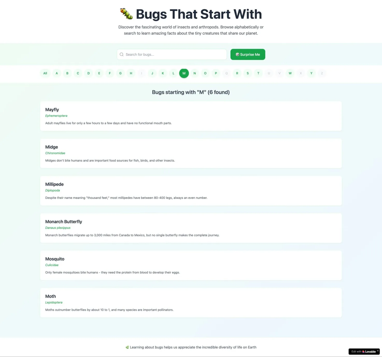 Bugs That Start With