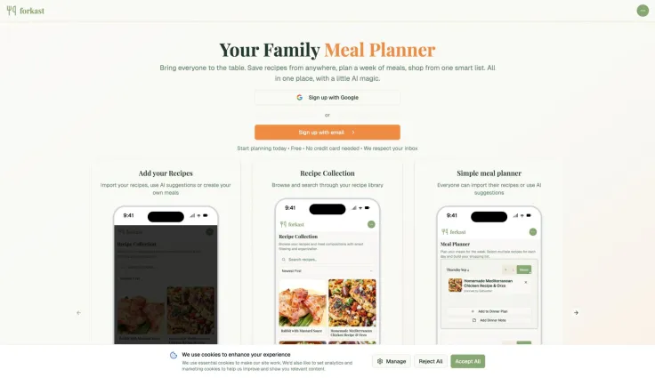 Forkast.in: AI powered Family Meal Planner
