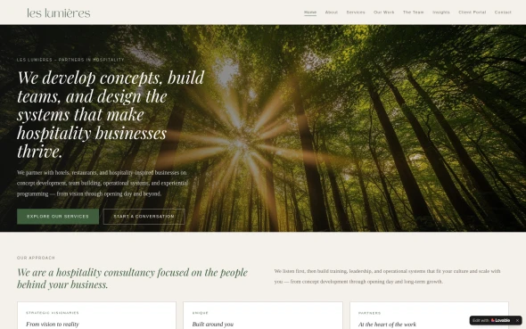 Les Lumieres Partners in Hospitality Website
