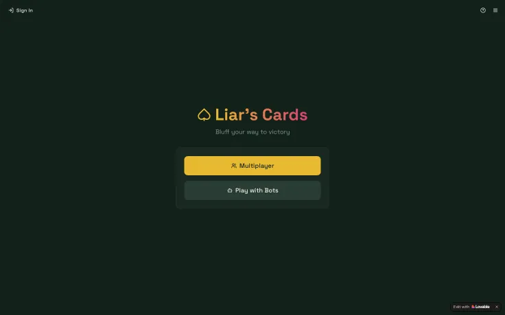 Liar's cards