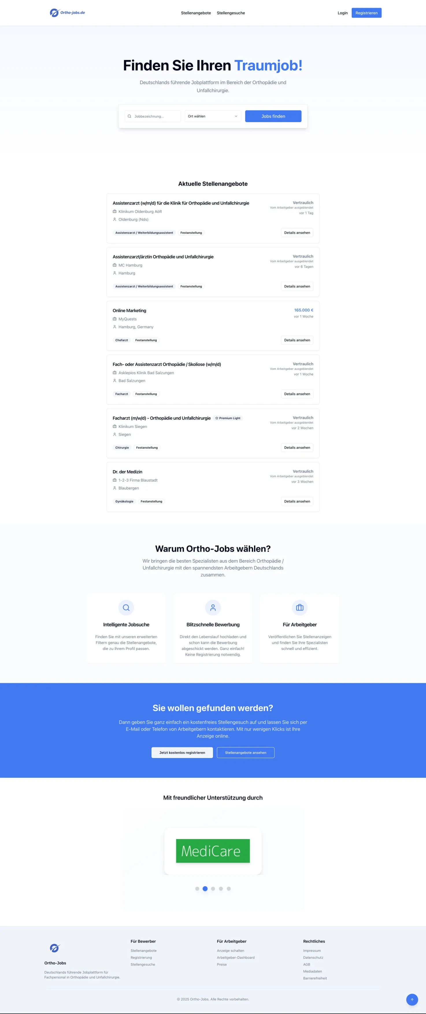 Germany’s leading job platform for orthopedic specialists
