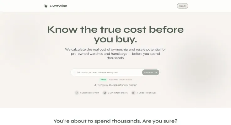 Ownwise - Luxury Purchasing Intelligence