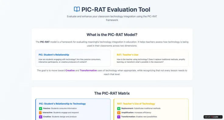 PIC-RAT Evaluation Tool