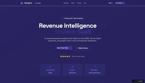 Revlytics a complete Saas analytics