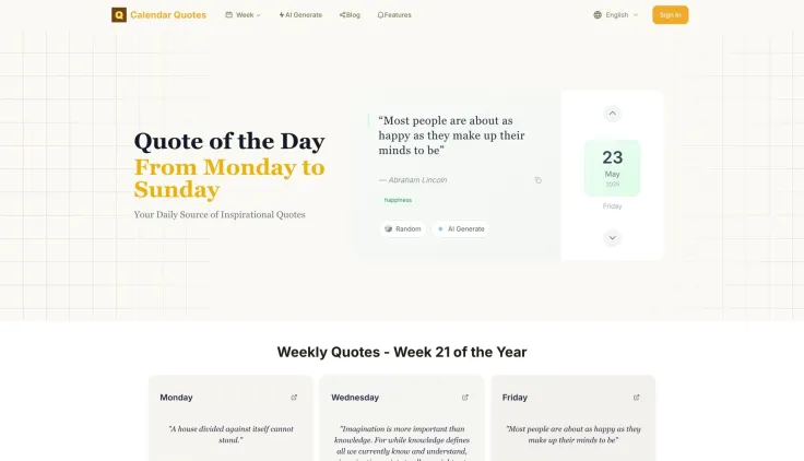 Calendar quotes