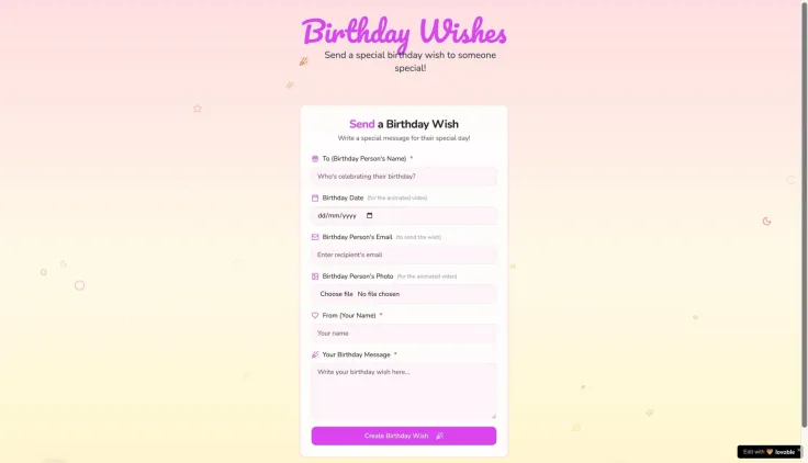Birthday Wish Generator