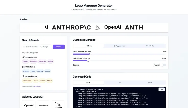 Feature logo banner creator