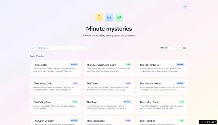 Minute mysteries