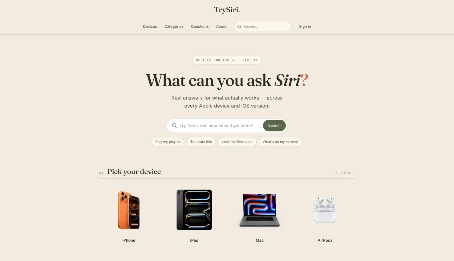 TrySiri.com