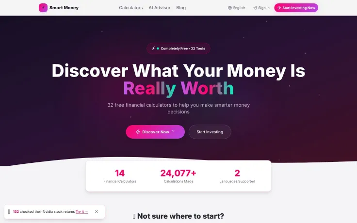 SmartMoney77 — Free Financial Calculators