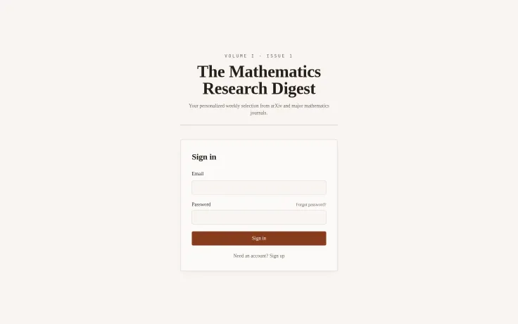 The Mathematics Research Digest