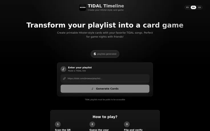TIDAL Timeline