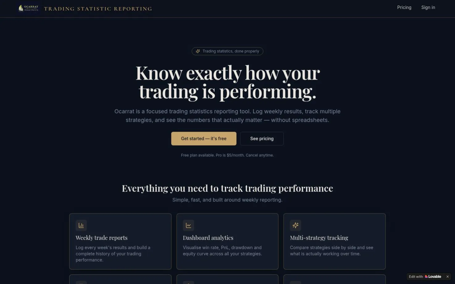 Trade Statistic Reporting