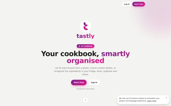Your cookbook, smartly organised — save, cook and share recipes with AI.